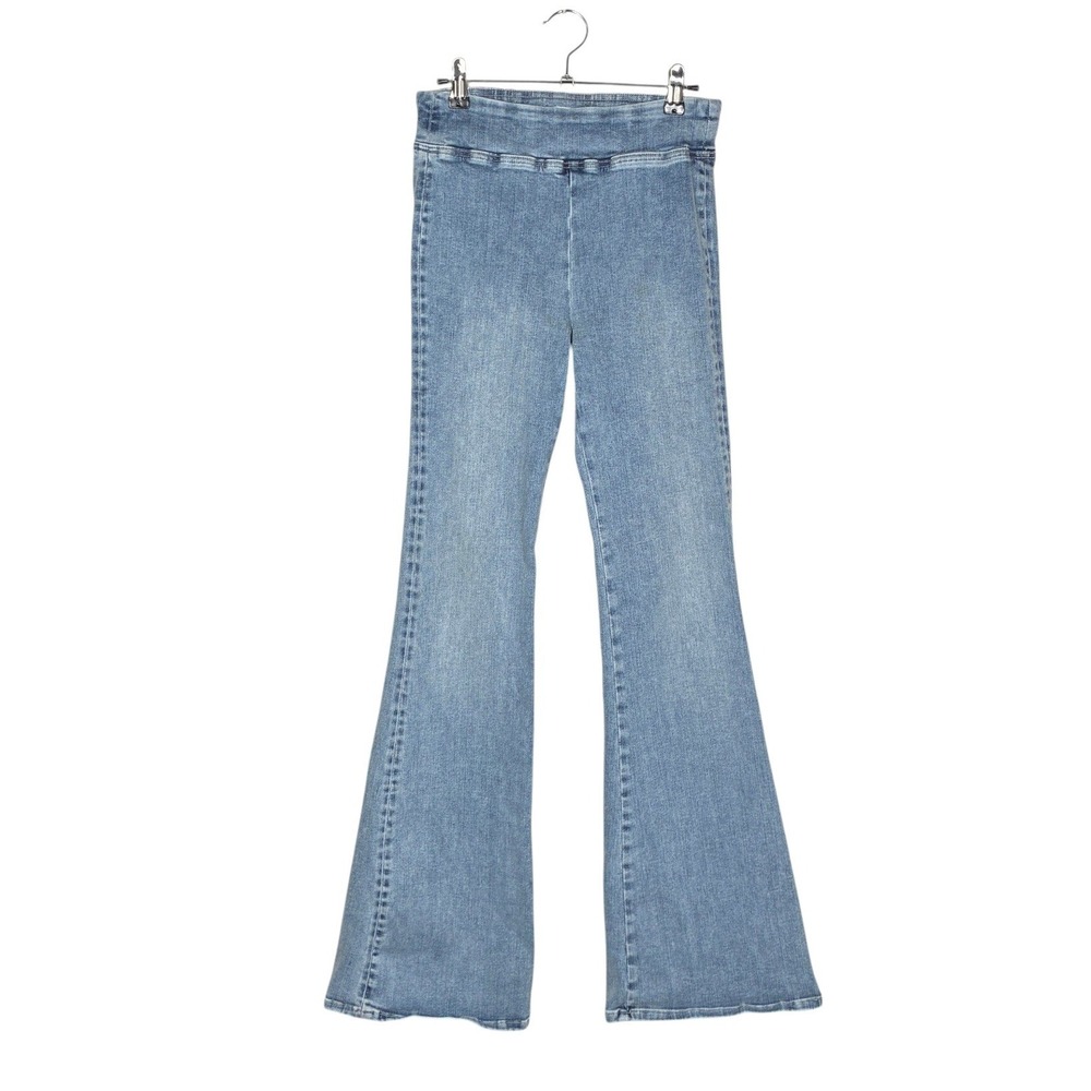 Frame Womens The Jet Set Flare Pull On‎ Jeans Size 1 Blue Light Wash Festival
